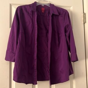 Purple women’s button up shirt